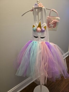 Sequin Unicorn Childs Light-up Tutu Dress